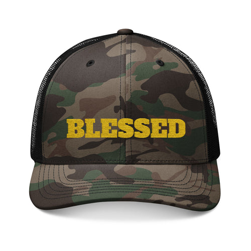 BLESSED - Embroidered Camouflage Trucker Hat